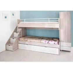Chambre Enfant Twin Plus 168x248cm - Porte Chêne Brut/Blanc