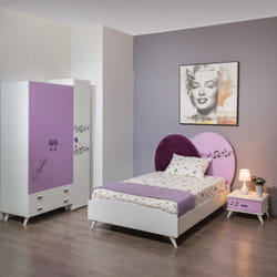 Chambre Enfant Violette 3 Places Stratifie