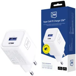 Chargeur 3mk Hyper Charger PD 33W GaN QC4+ PPS AFC FCP SCP 1A1C / Blanc
