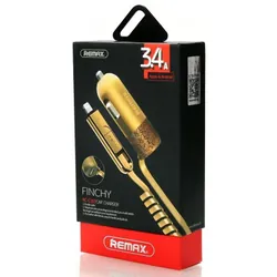 Chargeur Allume Cigare avec Cable 2en1 Remax Finchy RCC103 - Gold