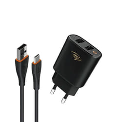 Chargeur Itel ICW 101EM 2 Ports USB Vers Type C Noir