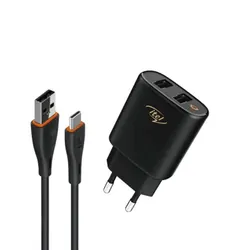Chargeur Itel ICW 101EM 2 Ports USB Vers Type C Noir