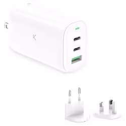Chargeur mural multiport KSIX GaN 65 W PPS ultra rapide - Compatibilité: Téléphones, ordinateurs portables et tablettes avec  ...