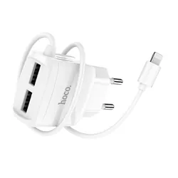 Chargeur Rapide iPhone Blanc 2.1A Hoco C59A