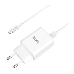 Chargeur Rapide iPhone Blanc 2.1A Hoco C62A