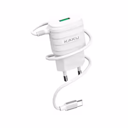 Chargeur Kaku KSC-363-TC Type-C - Longuer câble 1.2 m - 1x Port USB + câblee intégré Type-C - Tension de sortie 5V/2.4A - Pui ...