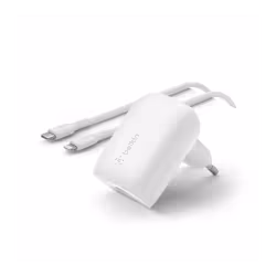 Chargeur Secteur BELKIN Avec Câble USB-C Vers USB-C - Port Type-C - Puissance: 30W - Charge rapide - La technologie dynamique ...
