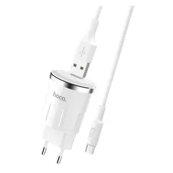 Chargeur Secteur Micro USB HOCO C37A 2.4A - Blanc