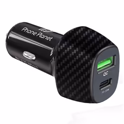 Chargeur Voiture Traxdata M22 - Nombre de ports : 2 Ports - Interface : Lightning PD 20W + USB QC 3.0 - Puissance : Charge ra ...