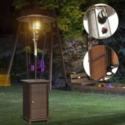 Chauffage de Terrasse PATIO avec Meuble - En Rotin