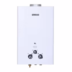 Chauffe Bain Emrod - Réf : CHAUF-10EMR - Capacité : 6 Litres - Type de gaz : Gaz naturel- Pression d’eau appropriée : 28MPa - ...