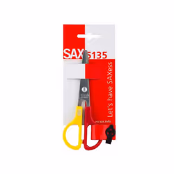 Ciseaux standard SAX-5135 - Longueur 13.5 cm - Poignées en plastique noir et une forme de poignée spécifique pour une prise e ...