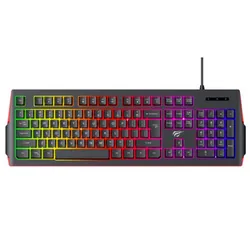 Clavier Filaire Gamer HAVIT KB866L Multifonction - Noir&Rouge