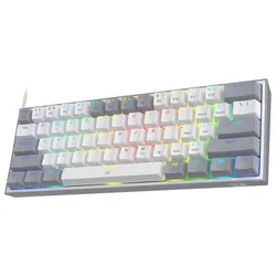 Clavier Gamer Mécanique REDRAGON Fizz K617 RGB Switch Rouge - Blanc&Gris