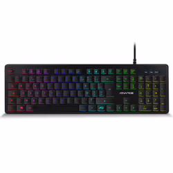 Clavier gaming ultra-plat avec rétro-éclairage LED RGB - Norme AZERTY - Type de Clavier Membrane - Interface USB - Pavé numér ...