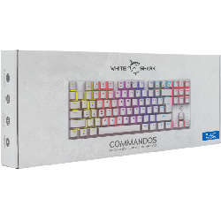 Clavier Gaming Mécanique White Shark Commandos - RGB Blanc - Interrupteurs Bleus GK-2106