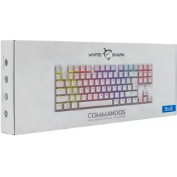 Clavier Gaming Mécanique White Shark Commandos - RGB Blanc - Interrupteurs Bleus GK-2106