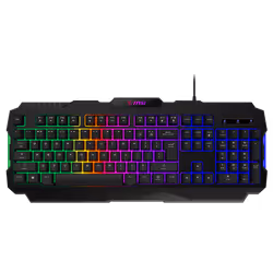 Clavier Gaming MSI FORGE GK100 - Interface: USB 2.0 - Rétroéclairage RGB - Type de commutateur: Membrane - Vie de Coupe de Cl ...
