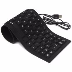 Clavier USB Flexible Azerty - Interface USB - Matériau en silicone de haute qualité - Lavable - Souple sans aucun bruit lors  ...