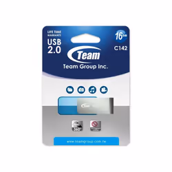 - Clé USB TeamGroup C142 - Capacité 16 Go - Métal - Interface USB 2.0 - Tension: DC 5V - Dimensions: 53.8 x 18 x 9.7 mm - Poi ...