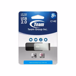 - Clé USB TeamGroup C142 - Capacité 8 Go - Métal - Interface USB 2.0 - Tension: DC 5V - Dimensions: 53.8 x 18 x 9.7 mm - Poid ...