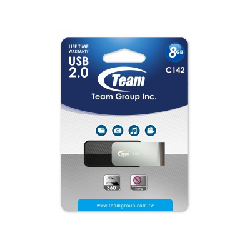 Clé USB 2.0 TeamGroup C142 - 8 Go - Noir (TC1428GB01)