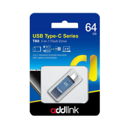 Clé USB Addlink T80 3en1 Type C 3.1 / 64 Go - Bleu