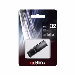 Clé USB Addlink U15 - Capacité 32 Go - Interface USB 2.0 - Couleur Gris - Dimensions 54.6 x 16.8 x 7.2 mm - Poids 10g