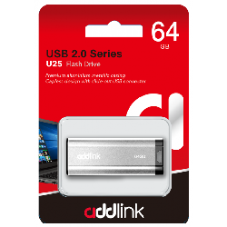 Clé USB ADDLINK U25 64Go USB 2.0 - Silver