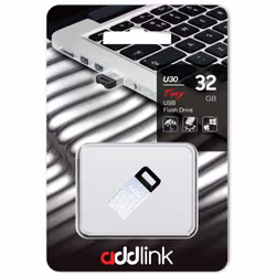 Clé USB Addlink U30 - Capacité 32 Go - Interface USB 2.0 - Résistant à l'eau et à la poussière - Couleur Métal - Dimensions 2 ...