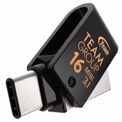 - Clé USB OTG Type C TeamGroup M181 - Capacité 16 Go - Interface USB 3.1 - Vitesses: Jusqu'à 85 Mb/s en Lecture, Jusqu'à 10 M ...