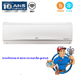 Climatiseur LG 24000 BTU Inverter Dualcool E Look Chaud Froid WIFI (D24TIH)