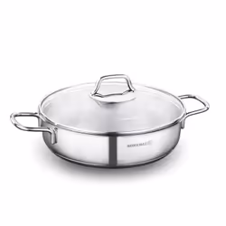 Cocotte Courte korkmaz Perla A1833 - Nombre de Pieces : 2 - Dimension: 22 cm - Matériau : Acier inoxydable - Surfaces extéri ...