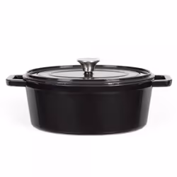 Cocotte Ovale LIVOO Avec Couvercle 4.5 Litres - Noir