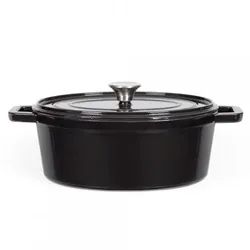 Cocotte Ovale LIVOO Avec Couvercle 4.5 Litres - Noir