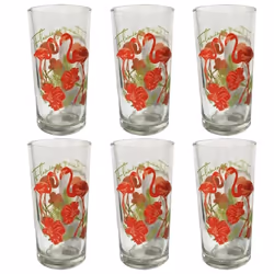 Coffret 6 Gobelets AZUR GLASS Milano Flamingo - Capacité: 24 cl - Idéal pour un usage personnel et des événements spéciaux -  ...