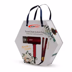 Coffret Cadeau Sèche Cheveux & Lisseur FLORENCE KH-383 - Rouge