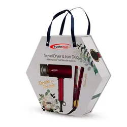 Coffret Cadeau Sèche Cheveux & Lisseur FLORENCE KH-383 - Rouge