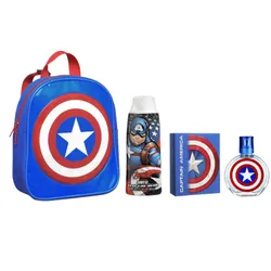 Coffret Enfants Air val Captain America Parfum 50Ml + Gel Douche 300Ml+ Sac à dos