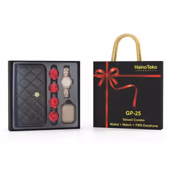 Coffret HAINO TEKO Montre GP-25 + Portefeuille Pour Femme + Airpods