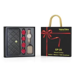 Coffret HAINO TEKO Montre GP-25 + Portefeuille Pour Femme + Airpods
