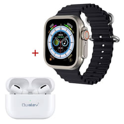 Coffret Montre Connectée Combo QUALEV GS-7 + Airpods - Noir