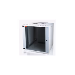 Coffret réseau 19'' hauteur 6U : 520 x 300 mm - porte avant en verre trempé, équipée d'une serrure - 2 montants avant 19" - 2 ...