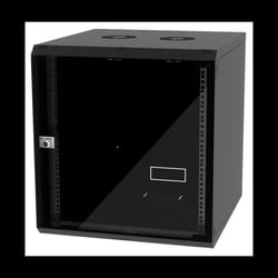 Coffret réseau VATPAN 12U 19" prof 450 mm avec porte vitré fixe / NOIR