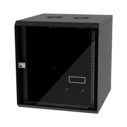Coffret réseau VATPAN 12U 19" prof 600 mm avec porte vitré fixe / NOIR