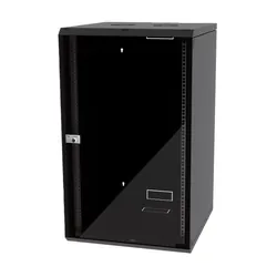 Coffret réseau VATPAN 20U 19" prof 450 mm avec porte vitré fixe / NOIR