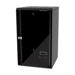 Coffret réseau VATPAN 20U 19" prof 600 mm avec porte vitré fixe / NOIR