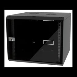Coffret réseau VATPAN 9U 19" prof 450 mm avec porte vitré fixe / NOIR
