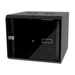 Coffret réseau VATPAN 9U 19" prof 600 mm avec porte vitré fixe / NOIR