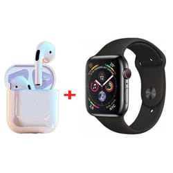 Coffret W26 PRO MAX Série 8 Montre Connectée + Airpods - Noir
